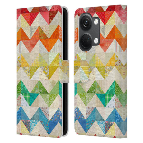 Rachel Caldwell Patterns Zigzag Quilt Leather Book Wallet Case Cover For OnePlus Nord 3 5G