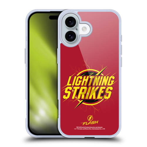 The Flash TV Series Graphics Lightning Strikes Soft Gel Case for Apple iPhone 16 & MagSafe