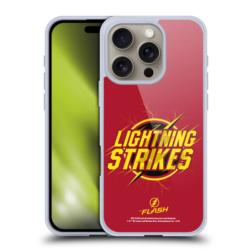 The Flash TV Series Graphics Lightning Strikes Soft Gel Case for Apple iPhone 16 Pro & MagSafe