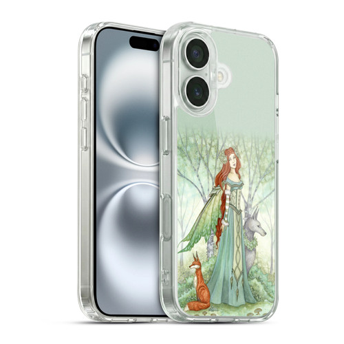 Amy Brown Mystical Art Woodland Fairy With Fox & Wolf Soft Gel Case for Apple iPhone 16 & MagSafe