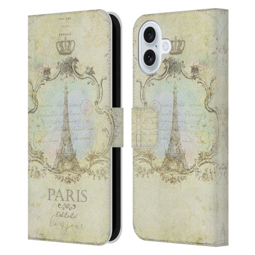 Jena DellaGrottaglia Assorted Paris My Embrace Leather Book Wallet Case Cover For Apple iPhone 16 Plus