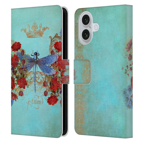 Jena DellaGrottaglia Insects Dragonfly Garden Leather Book Wallet Case Cover For Apple iPhone 16