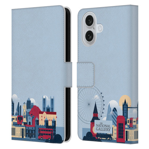 The National Gallery Art London Skyline Leather Book Wallet Case Cover For Apple iPhone 16