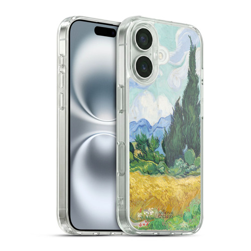 The National Gallery Art A Wheatfield With Cypresses Soft Gel Case for Apple iPhone 16 & MagSafe