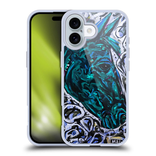 Mad Dog Art Gallery Animals Blue Horse Soft Gel Case for Apple iPhone 16
