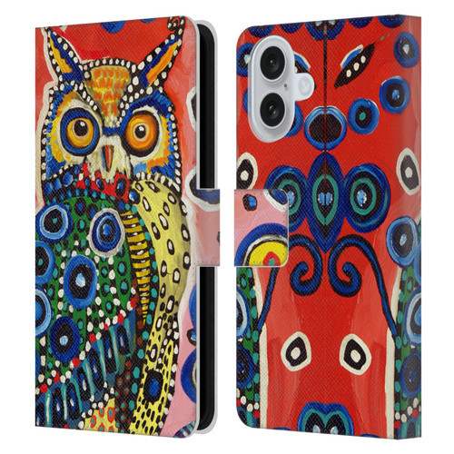 Mad Dog Art Gallery Animals Owl Leather Book Wallet Case Cover For Apple iPhone 16