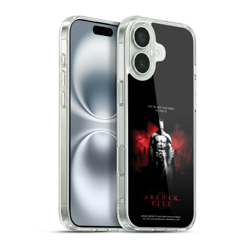 Batman Arkham City Graphics Batman Not Safe Here Soft Gel Case for Apple iPhone 16 Plus & MagSafe