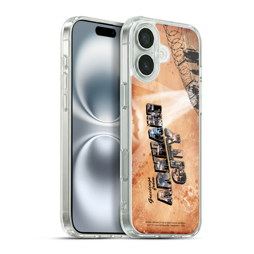 Batman Arkham City Graphics Postcard Soft Gel Case for Apple iPhone 16 Plus & MagSafe