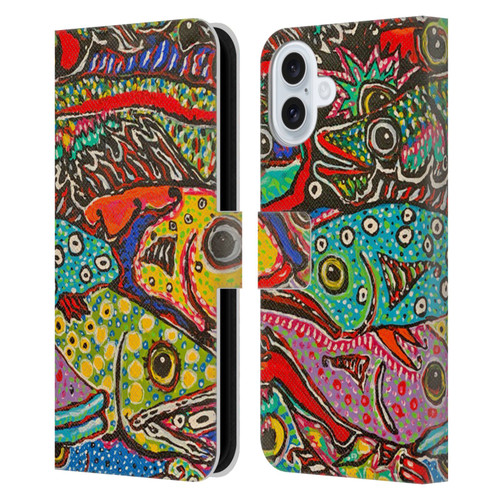 Mad Dog Art Gallery Assorted Designs Many Mad Fish Leather Book Wallet Case Cover For Apple iPhone 16 Plus