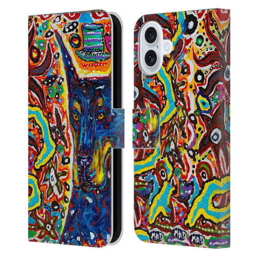 Mad Dog Art Gallery Dog 5 Doberman Leather Book Wallet Case Cover For Apple iPhone 16 Plus