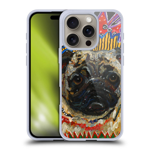 Mad Dog Art Gallery Dogs Pug Soft Gel Case for Apple iPhone 16 Pro