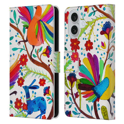 Sylvie Demers Floral Rainbow Wings Leather Book Wallet Case Cover For Apple iPhone 16