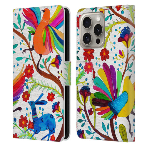 Sylvie Demers Floral Rainbow Wings Leather Book Wallet Case Cover For Apple iPhone 16 Pro