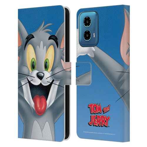 Tom and Jerry Full Face Tom Leather Book Wallet Case Cover For Motorola Moto G34 5G