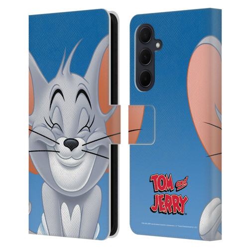 Tom and Jerry Full Face Nibbles Leather Book Wallet Case Cover For Samsung Galaxy A35 5G