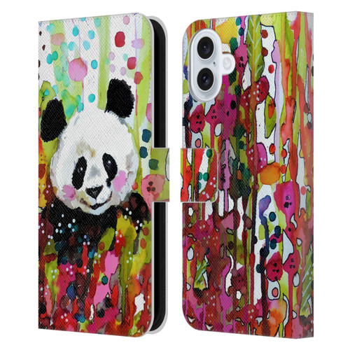Sylvie Demers Nature Panda Leather Book Wallet Case Cover For Apple iPhone 16 Plus