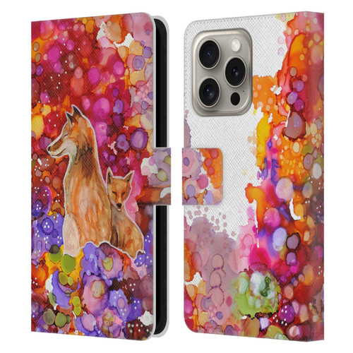 Sylvie Demers Nature Mother Fox Leather Book Wallet Case Cover For Apple iPhone 16 Pro
