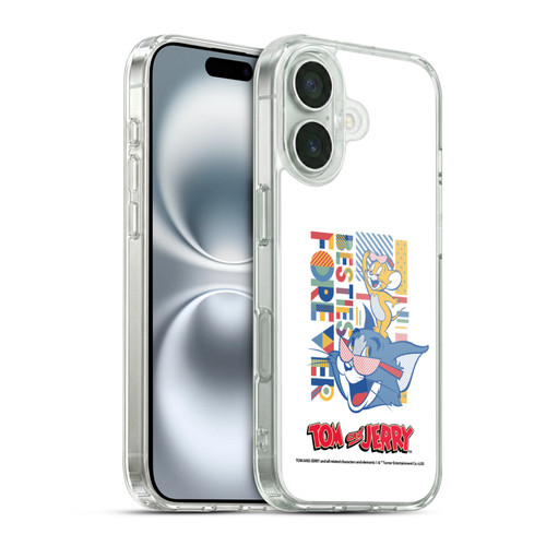 Tom and Jerry Color Blocks Besties Forever Soft Gel Case for Apple iPhone 16 & MagSafe