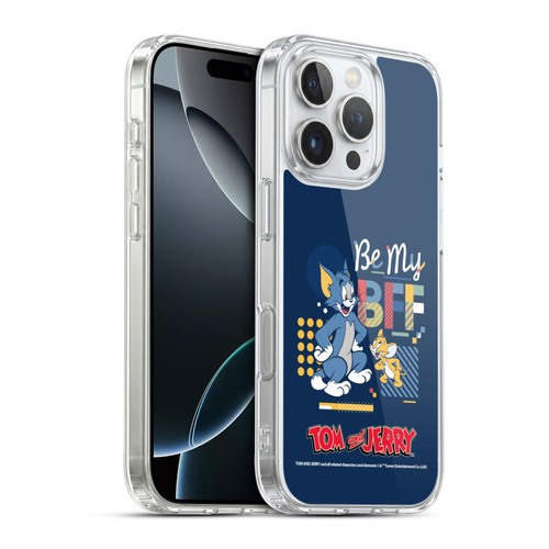 Tom and Jerry Color Blocks Be My Bff Soft Gel Case for Apple iPhone 16 Pro & MagSafe