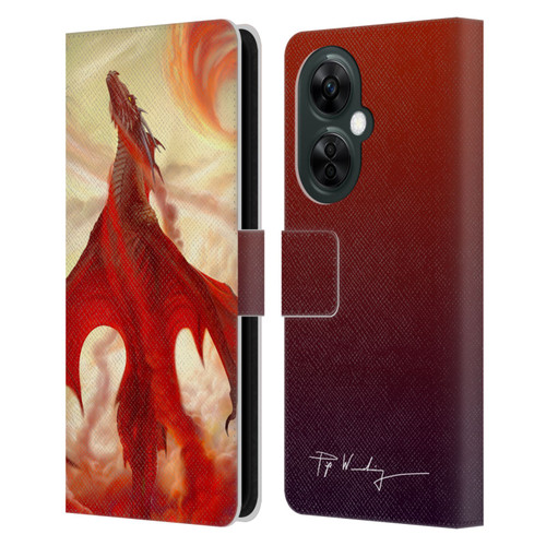 Piya Wannachaiwong Dragons Of Fire Mighty Leather Book Wallet Case Cover For OnePlus Nord CE 3 Lite 5G