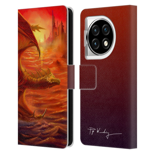 Piya Wannachaiwong Dragons Of Fire Lakeside Leather Book Wallet Case Cover For OPPO OnePlus Ace 3 5G
