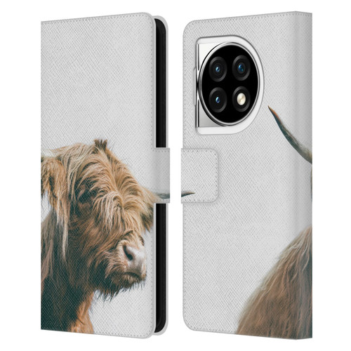 Patrik Lovrin Animal Portraits Majestic Highland Cow Leather Book Wallet Case Cover For OPPO OnePlus Ace 3 5G