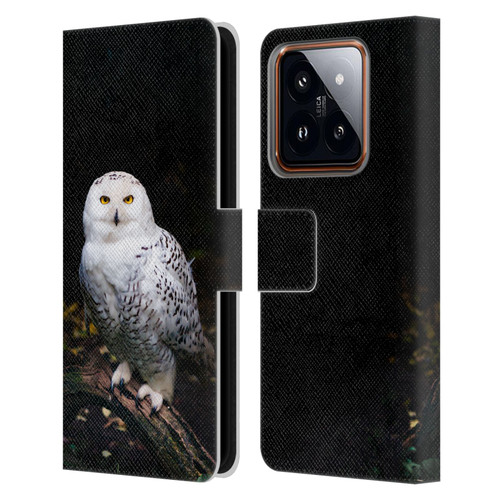 Patrik Lovrin Animal Portraits Majestic Winter Snowy Owl Leather Book Wallet Case Cover For Xiaomi 14