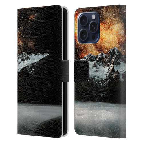 Patrik Lovrin Dreams Vs Reality Burning Galaxy Above Mountains Leather Book Wallet Case Cover For Apple iPhone 16 Pro Max