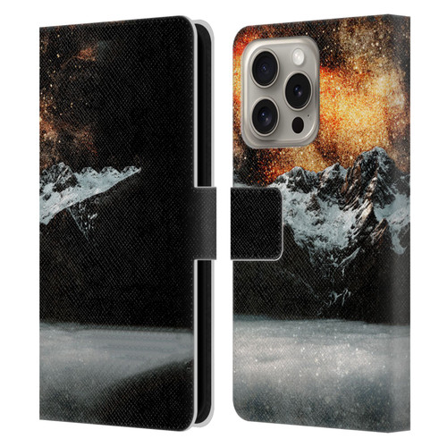 Patrik Lovrin Dreams Vs Reality Burning Galaxy Above Mountains Leather Book Wallet Case Cover For Apple iPhone 16 Pro