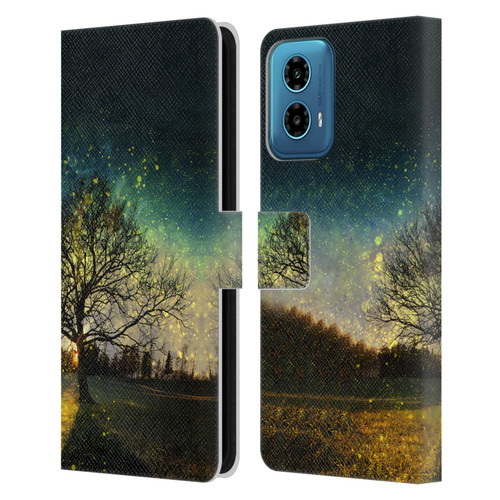 Patrik Lovrin Dreams Vs Reality Magical Fireflies Dreamy Leather Book Wallet Case Cover For Motorola Moto G34 5G