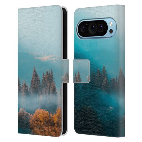 Patrik Lovrin Magical Foggy Landscape Autumn Forest Leather Book Wallet Case Cover For Google Pixel 9 / Pixel 9 Pro