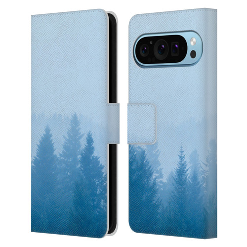 Patrik Lovrin Magical Foggy Landscape Fog Over Forest Leather Book Wallet Case Cover For Google Pixel 9 / Pixel 9 Pro