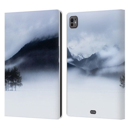 Patrik Lovrin Magical Foggy Landscape Fog, Mountains And A Tree Leather Book Wallet Case Cover For Apple iPad Pro 11 M4 2024