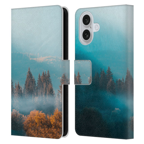 Patrik Lovrin Magical Foggy Landscape Autumn Forest Leather Book Wallet Case Cover For Apple iPhone 16