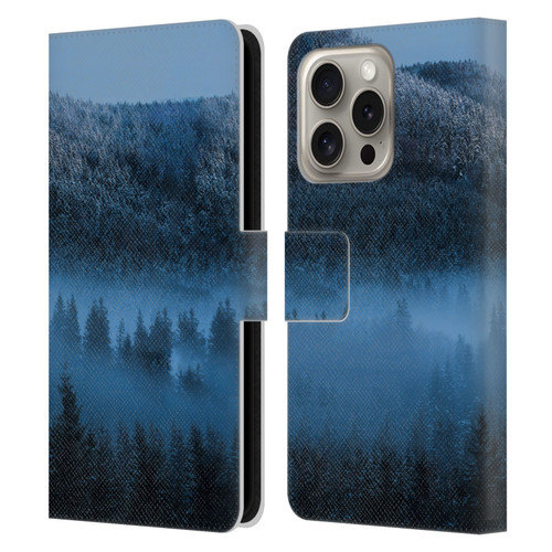 Patrik Lovrin Magical Foggy Landscape Magical Fog Over Snowy Forest Leather Book Wallet Case Cover For Apple iPhone 16 Pro