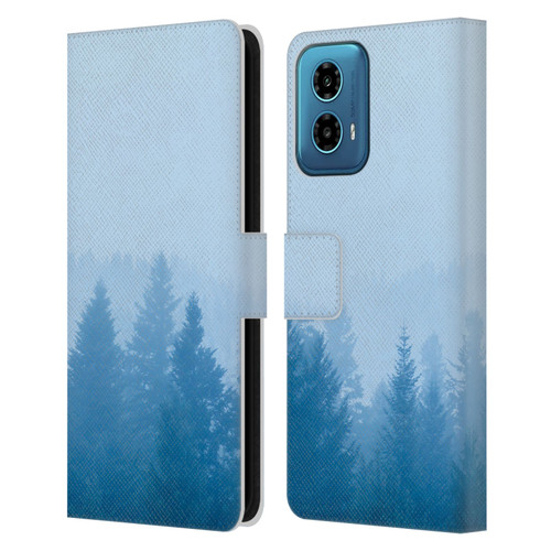 Patrik Lovrin Magical Foggy Landscape Fog Over Forest Leather Book Wallet Case Cover For Motorola Moto G34 5G