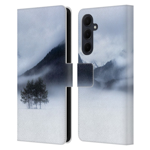 Patrik Lovrin Magical Foggy Landscape Fog, Mountains And A Tree Leather Book Wallet Case Cover For Samsung Galaxy A35 5G