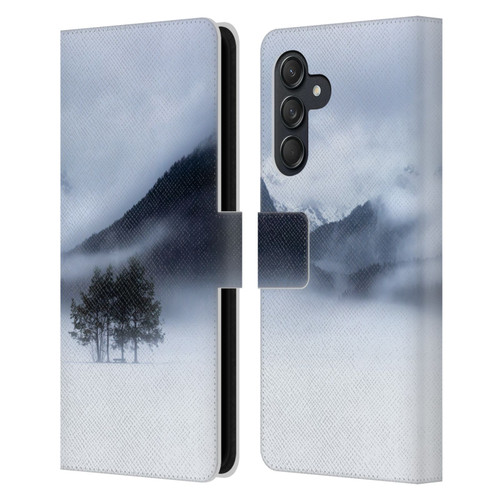 Patrik Lovrin Magical Foggy Landscape Fog, Mountains And A Tree Leather Book Wallet Case Cover For Samsung Galaxy M55 5G