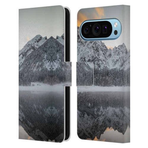 Patrik Lovrin Magical Lakes Sunset Clouds Over Mountains Leather Book Wallet Case Cover For Google Pixel 9 / Pixel 9 Pro