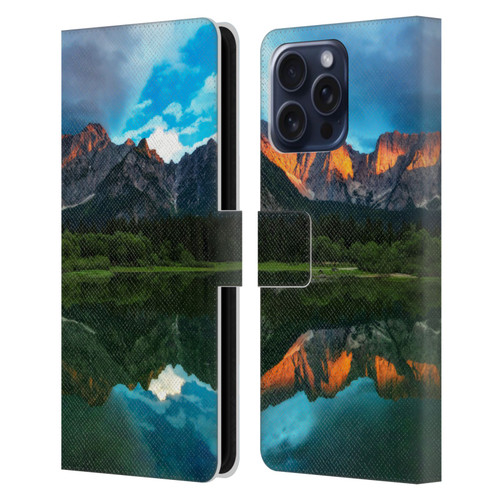 Patrik Lovrin Magical Lakes Burning Sunset Over Mountains Leather Book Wallet Case Cover For Apple iPhone 16 Pro Max