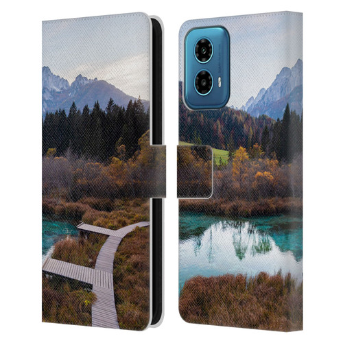 Patrik Lovrin Magical Lakes Zelenci, Slovenia In Autumn Leather Book Wallet Case Cover For Motorola Moto G34 5G