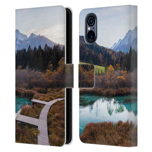 Patrik Lovrin Magical Lakes Zelenci, Slovenia In Autumn Leather Book Wallet Case Cover For Sony Xperia 5 V 5G