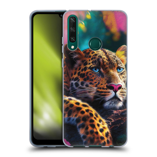 Michael David Ward Animals Reclining Leopard Soft Gel Case for Huawei Y6p