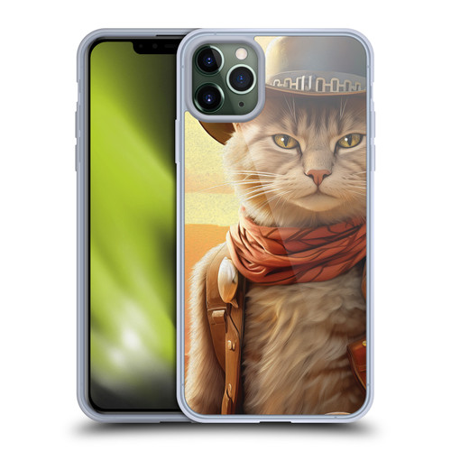 Michael David Ward Animals Kitty Cowboy Soft Gel Case for Apple iPhone 11 Pro Max