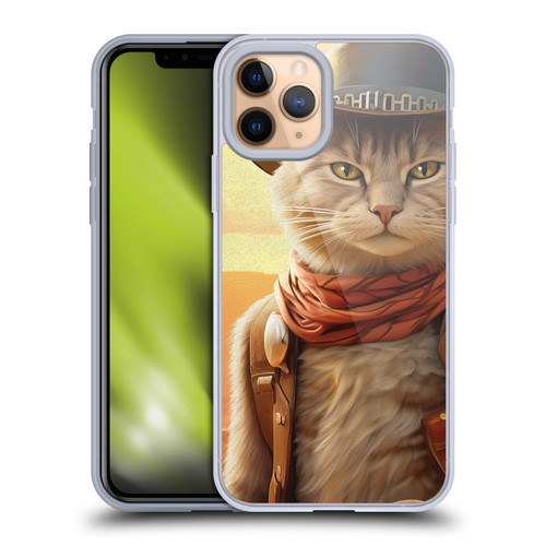Michael David Ward Animals Kitty Cowboy Soft Gel Case for Apple iPhone 11 Pro