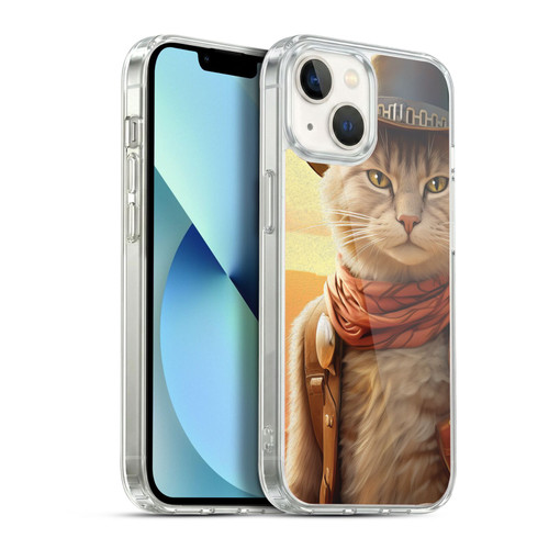 Michael David Ward Animals Kitty Cowboy Soft Gel Case for Apple iPhone 13