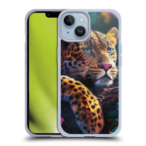 Michael David Ward Animals Reclining Leopard Soft Gel Case for Apple iPhone 14