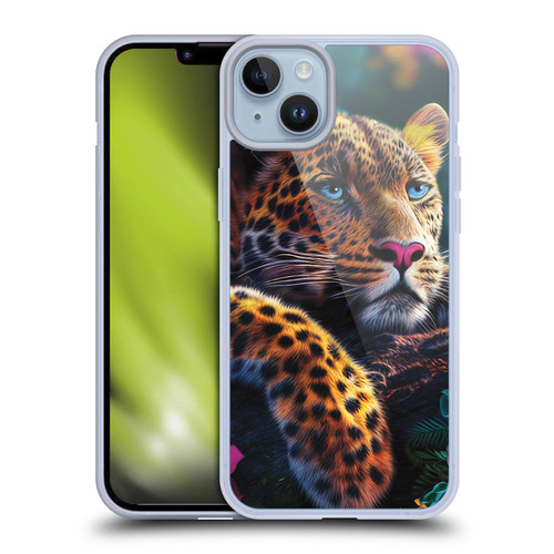 Michael David Ward Animals Reclining Leopard Soft Gel Case for Apple iPhone 14 Plus