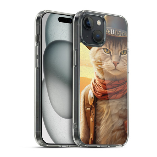 Michael David Ward Animals Kitty Cowboy Soft Gel Case for Apple iPhone 15 & MagSafe
