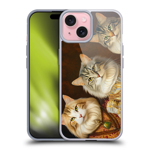 Michael David Ward Animals Fancy Cats Soft Gel Case for Apple iPhone 15